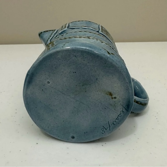 Vintage 1978 Ceramic Denim Blue Jean Creamer & Sugar Bowl w Lids Handmade RARE - Picture 9 of 12